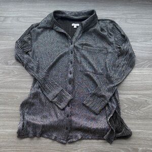 Pilcro Black and Gold Metallic Sheen Top